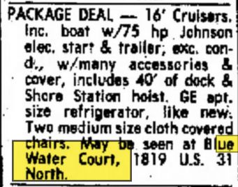 Blue Water Court - Oct 1977 Ad (newer photo)